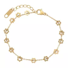 Pulsera Tobillera Elegante Estrella 17cm-20cm Color Oro 14k 