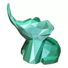 Escultura Moderna Enfeite Elefante Geometrico Decoração 20cm