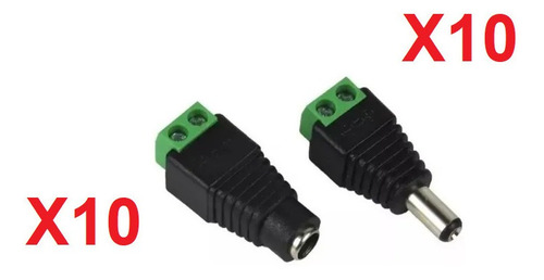 Par Conector Tipo Jack De 3.5 Mm Polarizado De 12 V Cctv