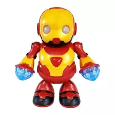 Robô Herói Brinquedo Homem De Ferro Dançarino C/luz Som Cor Vermelho