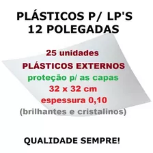 25 Plásticos Externos 0,10 Proteção P/ Capa Lp Disco Vinil 