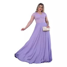 Vestido Longo Madrinha Evangélico Manga Marsala Azul Royal