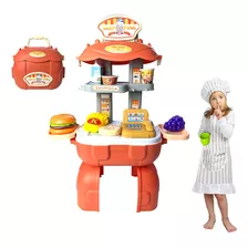 Kit Cozinha Infantil Brinquedo Solta Agua Maleta 26 Peças