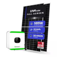 Kit Energia Solar 6 Placas + Inversor Growatt 450kwh Wifi