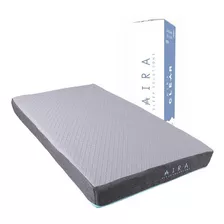 Colchón Individual De Espuma Aira Sleep Solutions Clear Azul Y Blanco - 100cm X 190cm X 15cm