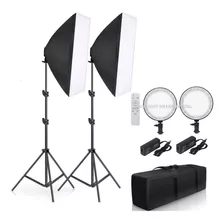 Kit 2 Softbox Lâmpada Led Bivolt Bicolor Bolsa + Tripé + Nf