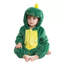 Macacão Fantasia Infantil Bebê Ursinho Dino Verde E Azul