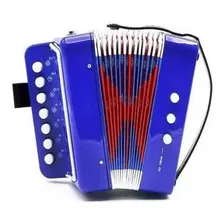 Sanfona Mini Acordeon Infantil 3 Baixos Gaita Estilo Azul