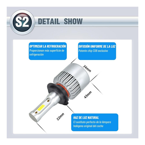Pertain Kit De Faros Led Para Chevrolet 8000lm Para Luz Foto 4