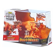 Robo Infantil Alive Dino Wars Raptor Com Luz E Som Laranja Candide