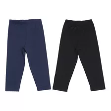 Kit 2 Peças - Segunda Pele Calça Kids Azul Marinho E Preto