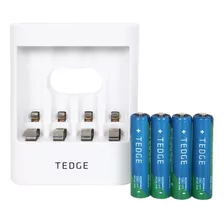  4 Pilas Aaa Recargables + Cargador Usb Tedge 