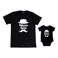 Kit Camiseta E Body Tal Pai E Filho Poderoso Chefão Chefinho