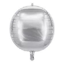 Balão Metalizado Redondo 4d - Prata 50cm (unidade)