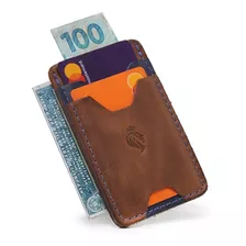 Mini Carteira Porta Cartões Em Couro Legitimo Cnh Dinheiro