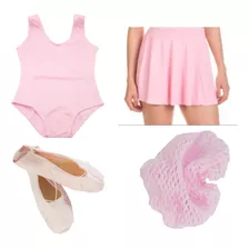 Roupa Ballet Balé Uniforme - Kit 4 Peças Reposição Lindo 