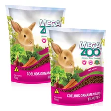 2 Alimento Extrusado Para Coelhos Filhotes 500g - Megazoo