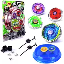 Kit 4 Beyblade Metal + 2 Lançador + Arena De Batalha 