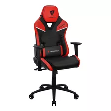 Silla De Escritorio Thunderx3 Tc5 Gamer Ergonómica Ember Red Con Tapizado De Cuero Sintético