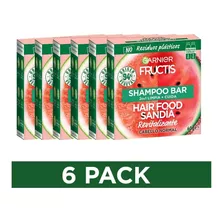 Pack Garnier Shampoo Bar Hair Food Sandia 60 Gr 6 Unidades