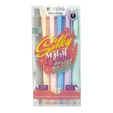 Lapiceras Mooving Roller Gel Retractil Silkymagic Pastel X6 Color Del Exterior Multicolor