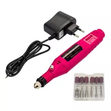 Lixadeira Elétrica Motor Unha Motorzinho Bivolt Portátil Gel Cor Rosa 110v/220v