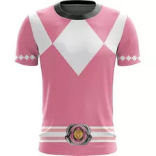 Camiseta Camisa Traje Power Rangers Rosa Dryfit 3d 03