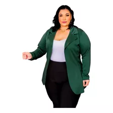 Blazer Maxi Plus Size Casaco Sobretudo Social Tendência Moda