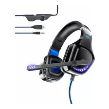 Auriculares Gamer Led C/micrófono Pc/ps4/xbox Ovleng Gt97 Color Negro