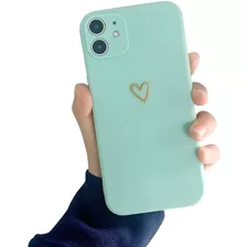 Funda Para iPhone 11 De Silicona De Corazon - Verde Menta