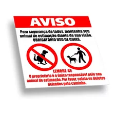 Placa De Aviso Sobre Animais - Sinalização De Condomínio