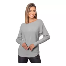 Sweater Jersey Manga Murcielago Cuello Bote Mujer