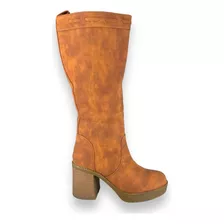 Elegantes Botas Bucaneras De Dama Reno Gamuza Extra Cómodas