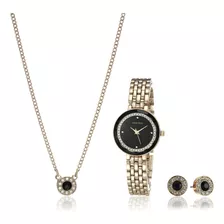 Juego De Relojes Y Joyas Con Cristales Genuinos Para Mujer,