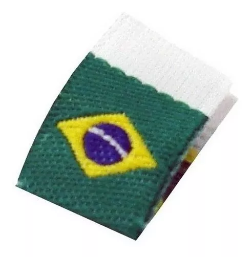 Etiqueta De Bandeira Do Brasil Tecido - Pacote Com 500 Unid