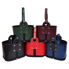 Canasta Matera Rígida Bolso Eco Cuero Porta Termo Mate Latas