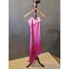 Vestido Rosa.ruedo Irregular 