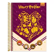 Caderno Univer. Capa Dura Harry Potter 10 Matérias 200x275mm Cor Charms