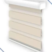 Persiana Cortina Rolo Double Vision 180x160 Branco Bege Cinz