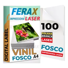 100 Vinil Adesivo Laser A4 Premium Matte Fosco Prova D'água Cor Branco