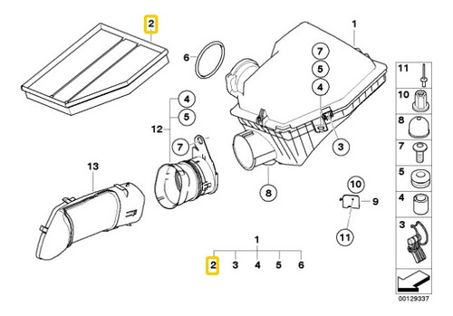 Filtro Aire De Motor Bmw 550i 645i 545i 650i 2004 - 2011 \u0026 Foto 5