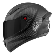 Capacete Moto Viseira Fumê Mixs Fokker Carbono Ss Fechado Cor Preto Carbono Fosco Tamanho Do Capacete 56