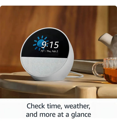 Amazon Echo Spot Bocina Inteligente 2024 Color Azul Acero Azul Acero