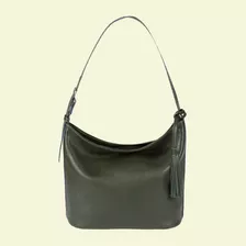 Bolsa Hobo Feminina Ombro Couro Legítimo Alice Moderna Cor Verde-escuro