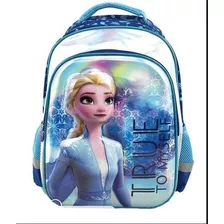 Morral 16.5 Grande Niña Frozen 2 Elsa En El Invierno Color Azul