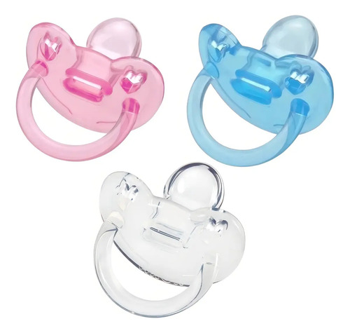 Chupeta 100% Silicone Soft Kuka Bico Chato T1 De 0 A 6 Meses Cor Cristal