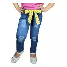 Calça Jeans Infantil Feminino 1/2/3/4/6/8 Anos Promoção