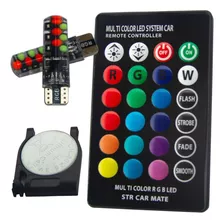 Par Lâmpada Pingo T10 Rgb Led Farol Carro Muda Cor Controle