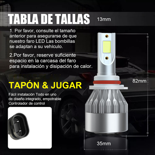 Para Honda Crx 1988-1991 Led Faro Delantero Alto Luz Baja Foto 5