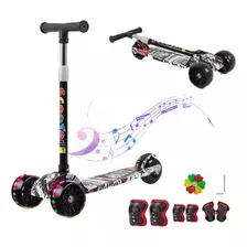 Patinete Infantil De Tres Ruedas Con Luces Led Y Música